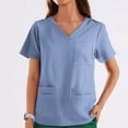 thumbnail image 6 of Women's Scrub Tops - Oversized Fit with Mandarin Collar, Breathable & Durable for Long Nursing Shifts | Scrub Tops Women, Scrub Tops Sky Blue S, 6 of 6