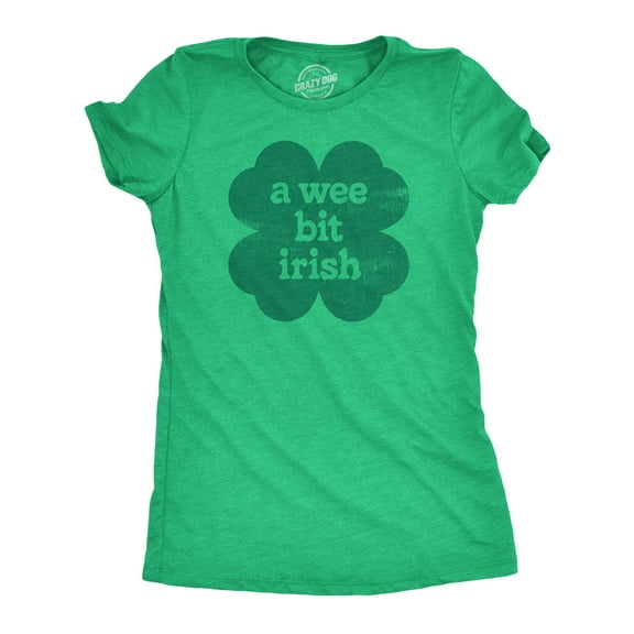 Womens Funny T Shirts A Wee Bit Green Sarcastic St Patricks Day Graphic Novelty Tee for Ladies Womens Graphic Tees