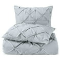 thumbnail image 6 of Nestl 3 Piece Pinch Pleated Pintuck Duvet Cover Set with Shams, Soft Microfiber,Button Closure Bedding Set, King - Steel Blue, 6 of 9