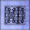 thumbnail image 1 of Ahgly Company Machine Washable Indoor Square Oriental Blue Industrial Area Rugs, 4' Square, 1 of 4