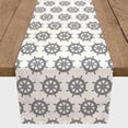 thumbnail image 3 of Creative Products Gray White Captains Wheel 16x90 Poly Twill Table Runner, 3 of 3