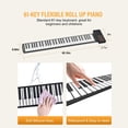 thumbnail image 3 of Roll Up 61 Keys Piano Keyboard with pedals, 128 Unique Tones Digital Electric Hand Roll Piano Keyboard with 1000mAh Rechargeable Battery for Kids Beginner, 3 of 7