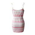 thumbnail image 5 of USSUMA Dress for Women Wedding Guest, Women's Casual Sleeveless Striped T Shirt Short Mini Dress Love Heart Print Elastic Waist Tunic Dress with Pocket for Women, 5 of 5