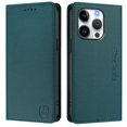 thumbnail image 2 of Wallet Case For iPhone 15 Pro 6.1inch, [RFID Blocking] PU Leather Magnetic Folio with 2 Card Slot Kickstand Flip Cover Shockproof Phone Case,Dark Green,For iPhone 15 Pro, 2 of 8