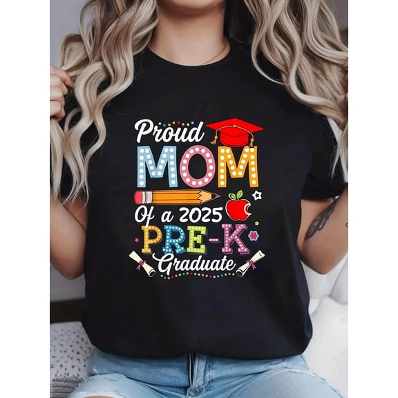 Women's Proud Pre-K Graduate Mom 2025 T-Shirt