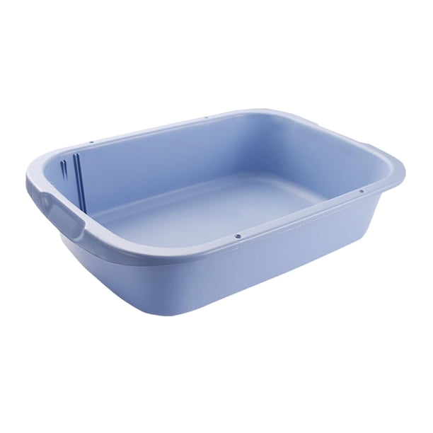 Bandeja de arena para mascotas, inodoro, fácil de limpiar, con la parte superior abierta y lados altos. Azul 52x35x12cm