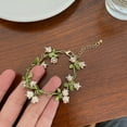 thumbnail image 1 of Pendientes de pulsera, collar y perlas de orquídea y lirio blanco, nuevos pendientes de primavera con forma de bosque de hadas para niñas, cadena de clavícula adecuada para niñas pequeñas, 1 of 6