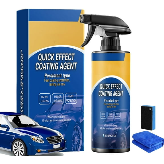 Neslemy Car Coating Spray,4.23oz Quick Effect Coating Agent for Cars,Quickly Coat Car Wax Polish Spray Waterless Wash,3 in 1 High Gloss Restorer & Long-Lasting Ceramic Shield for Shine&Protection