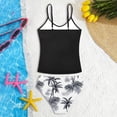 thumbnail image 7 of CAICJ98 Girls Swimsuit 2 Piece Bathing Suit Criss Cross Ruched Girl Tankini Sets Printed Girls' Swimwear (Black,11-12 Years), 7 of 7