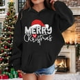 thumbnail image 2 of Fiaer Kids Toddler Christmas Hoodies Drop Shoulder Santa's Hat Sweatshirt Vintage Comfy Fall Winter Hooded 2025 03-Black 110, 2 of 5