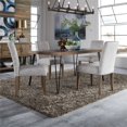 thumbnail image 2 of Pemberly Row Ensemble de Table Rectangulaire Moderne en Bois 5 Pcs Marron, 2 of 6