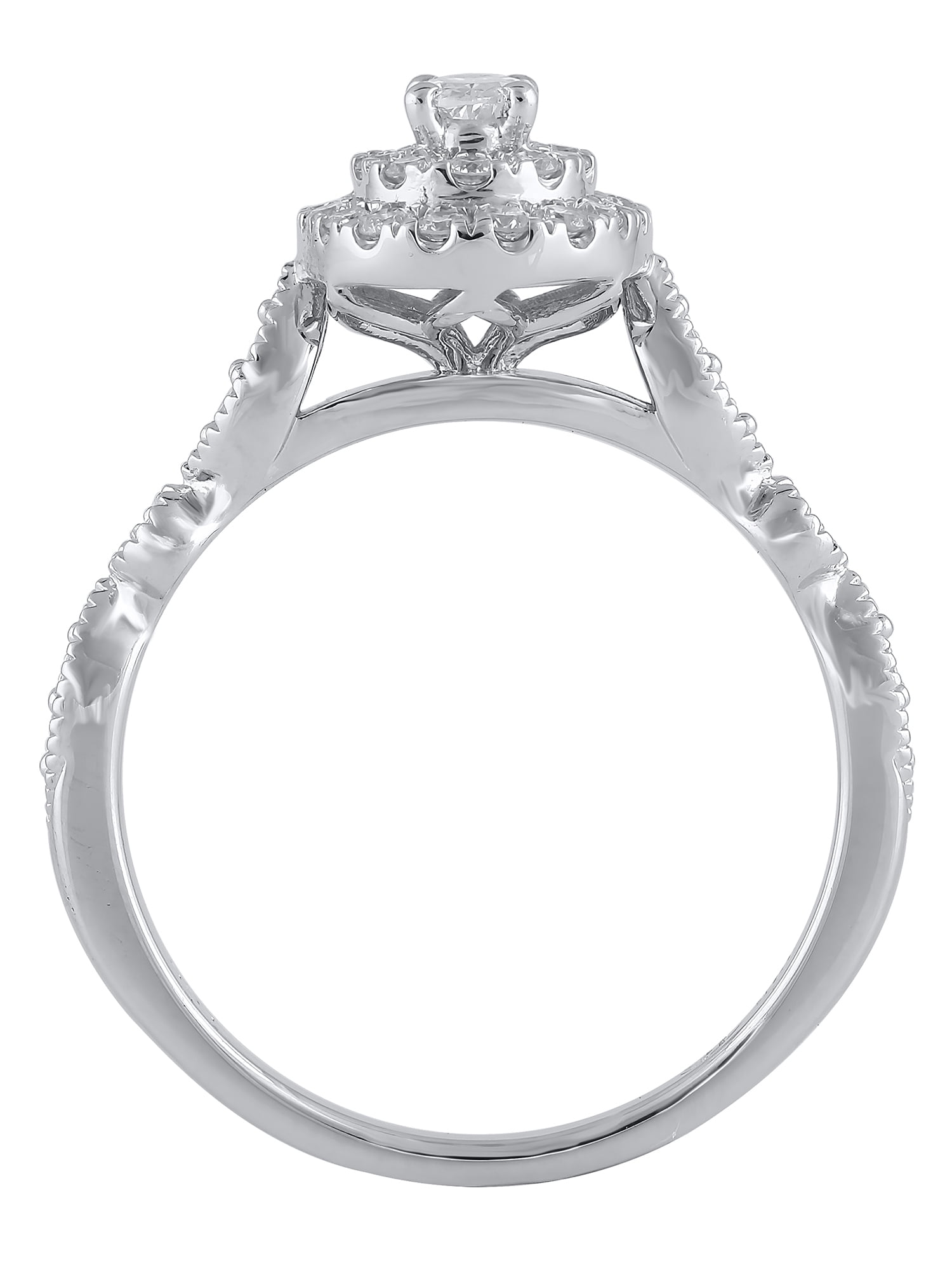 Brilliance Fine Jewelry 1/2 Carat T.W. Lab Grown Diamond Engagement Women Ring Sterling Silver