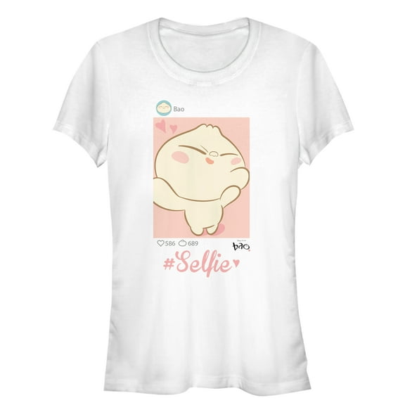 Junior's Bao Dumpling Selfie Graphic Tee White X Large
