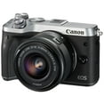 thumbnail image 2 of Canon EOS M6 Mirrorless Digital Camera with 15-45mm Lens (Silver) - (Intl Version), 2 of 6