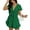 Green, variant on Women's Summer Romper V Neck Bow Knot Short Sleeve Ruffle Hem Casual Playsuit with Pockets, 100% Polyester, 8 Colors