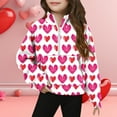 thumbnail image 2 of SERTG Girls Valentines Half Zip Sweatshirt Hoodless Stand Collar Thumbhole Cuffs Kids Long Sleeve Casual Pullover Everyday Top(Pink#3,9 Years), 2 of 5