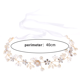 thumbnail image 2 of Hecho a mano Boho nupcial damas de honor niñas de flores flor blanca y diadema de perlas vid primavera tocado pelo vid accesorios nupciales, 2 of 5