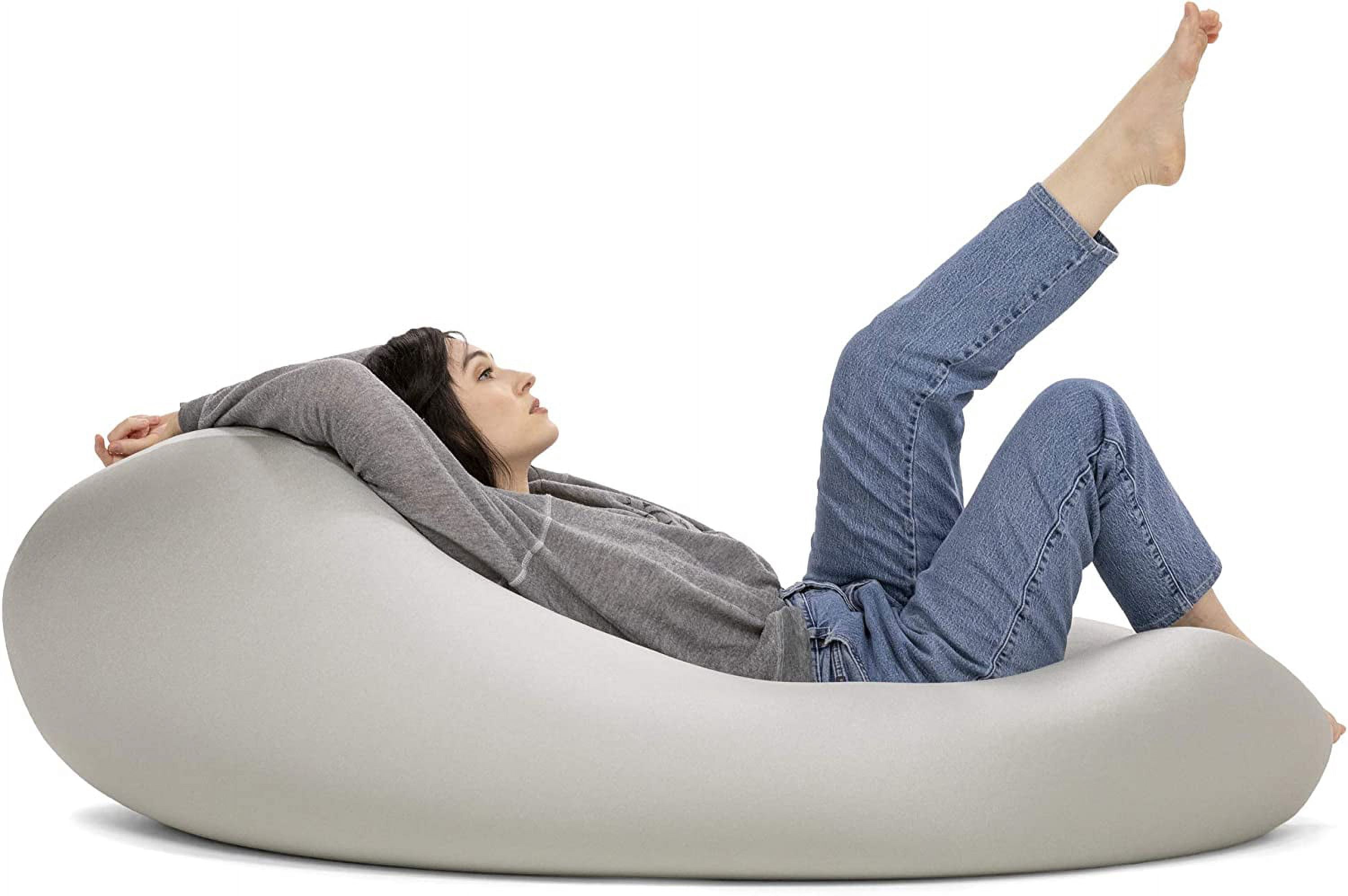Jaxx Nimbus Spandex Bean Bag Chair for Adults-Furniture for Rec, Family Rooms and More, Large, Silver