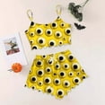 thumbnail image 2 of Hpapadks Halloween Pajamas Women 2 Piece Sexy Cute Graphic Tank Tops and Shorts Sleepwear Women Pjs Sets Yellow, 2 of 5