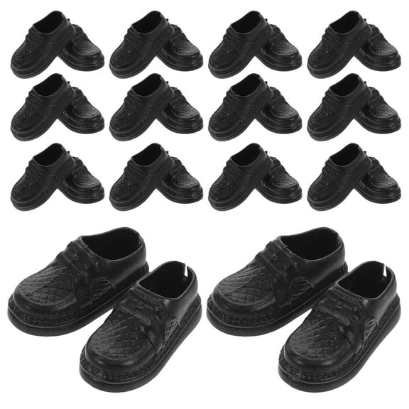 RENACLIPY Prince Shoes Plastic Black for Dollhouse Meticulous Craftsmanship 20Pairs