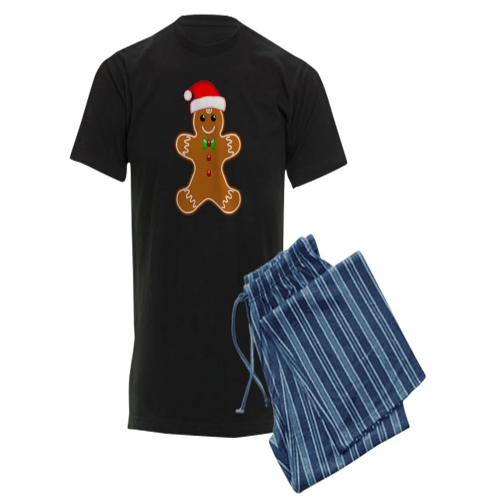 CafePress CafePress Gingerbread Man With Santa Hat Pajamas Men's