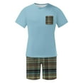 thumbnail image 5 of cllios Mens Lounge Sets Summer Short Sleeve Pajamas Set Classic Plaid Sleepwear 2 Piece Shorts Outfits Pjs Sets, 5 of 6