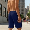 thumbnail image 6 of Gamivast Linen Shorts for Men Drawstring Elastic Waist Rolled Hem Shorts with Pockets Zip Relaxed Fit Mid Rise Shorts for Resort Days Casual Errands and Summer Outings, 6 of 6