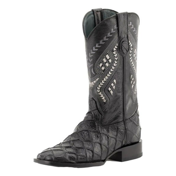 Ferrini Western Boots Mens Bronco Pirarucu Print Black 43393-04