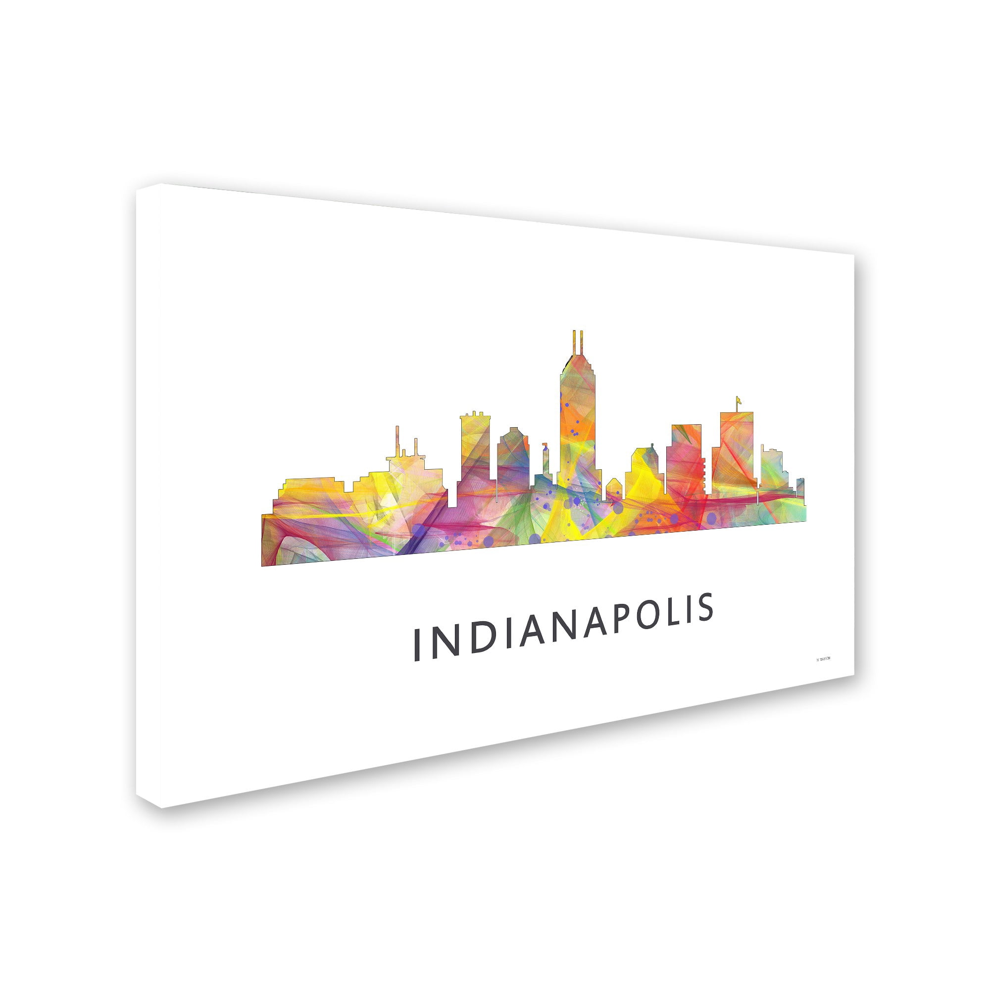 Indianapolis Indiana Skyline WB-1' Canvas Art by Marlene Watson