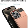 thumbnail image 5 of Case Compatible with iPhone 15 Pro Max with Card Holder Dual Layer Shockproof Wallet Phone Case Hidden Card Slot Sliding Protective Hard Back Slim Case for iPhone 15 Pro Max 6.7'' Rose Gold, 5 of 14