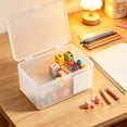 thumbnail image 6 of Small Plastic Storage Box with Lid, Stackable Organizer for Bathroom, Makeup, Office, and Home Supplies, 6 of 6