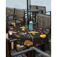 thumbnail image 2 of nqOlkjepod Yellow Red Mushrooms Outdoor Tablecloth with Umbrella Hole & Zipper, Black Forest Botanical Vintage Round Table Cover 54 Inch, Dining Waterproof Table Cloth Protector for Patio/Party, 2 of 7