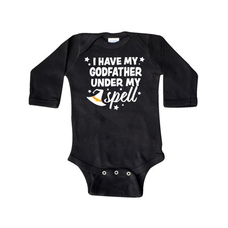 

Inktastic I Have My Godfather Under My Spell with Cute Witch Hate Gift Baby Boy or Baby Girl Long Sleeve Bodysuit