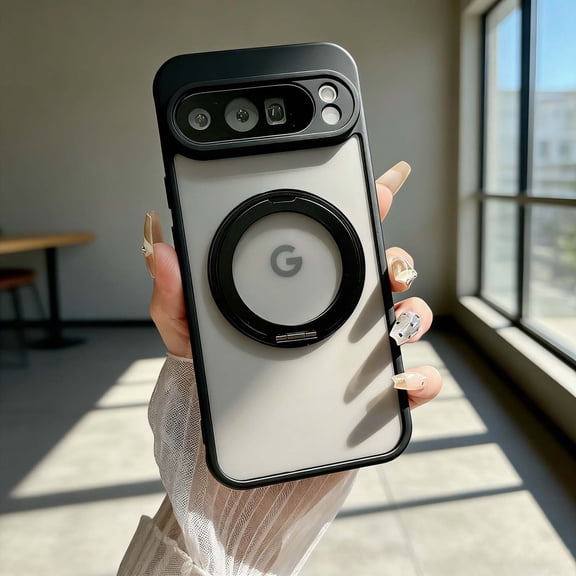For Google Pixel 6a Phone Case,Compatible With Wireless Charging,With 360° Rotatable Ring Kickstand,Anti-Scratch Shockproof Anti-fall Drop Protection,Rugged Thin Fit Phone Case,Black