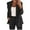 a-Black10552, variant on FINALGANG Women's 2 Piece Suit Set Solid Color Formal Outfit Long Sleeve Open Front Blazer Relaxed Fit Pants For Daily Outdoor Wear Leisure Set