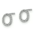thumbnail image 2 of 14k White Gold Diamond Initial O Earrings 14k White Gold Earrings, 2 of 3