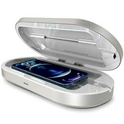 Trianium Smartphone UV Sanitizer and USB C and USB A Charging Port Phone Charger Box, Phone Sanitizer UV Soap Sterilizer UVC Disinfection Cleaner Box for Home Makeup Tool Jewelry Watch Keys Cards