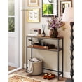 thumbnail image 3 of Console Table, 2-Tier Narrow Sofa Table with 2 Shelves, 7.9 x 31.5 x 31.5 Inches, for Living Room, Hallway, Entryway, Rustic Brown and Ink Black ULNT130K01V1, 3 of 7
