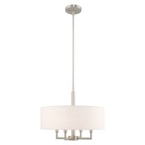 42604-91 Livex Lighting Meridian - 4 Light Pendant in Modern Style - 18 Inches wide by 22.5 Inches high-Brushed Nickel Finish    -Traditional