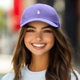thumbnail image 2 of Dalix Lil Peace Sign Embroidered Cotton Cap Outdoor Dad Hat Womens in Lavender, 2 of 3