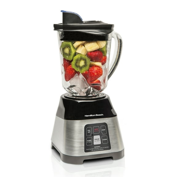 Hamilton Beach Smoothie Smart Blender with 5 Functions including One-Touch Auto Smoothie Cycle, 40 oz Glass Jar, 700 Watts Peak Power, Stainless Steel, 56208