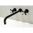 thumbnail image 2 of Kingston Brass KS8040ZX Millennium Two-Handle 3-Hole Wall Mount Roman Tub Faucet in Matte Black, 2 of 6