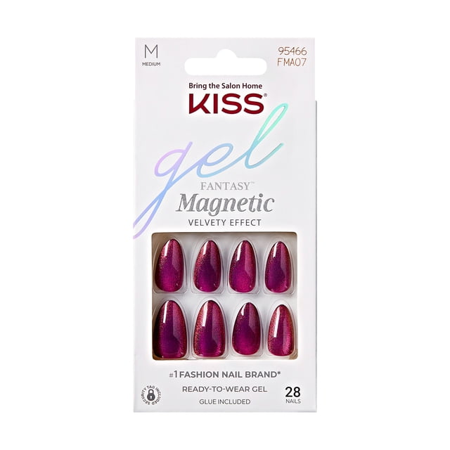 KISS Gel Fantasy Magnetic - Stream, Purple, Almond, Medium