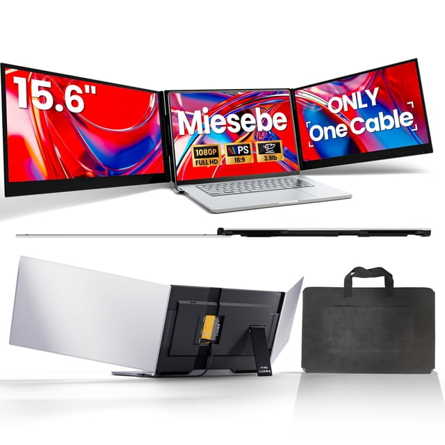 Extensor de pantalla triple para laptop Miesebe de 15.6" FHD USB-C