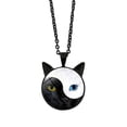 thumbnail image 1 of Collar con colgante de gato de cristal con diseño de Tai Chi Yin Yang para mujer, 1 of 1
