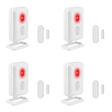 NineLeaf Door Sensor Chime Wireless Doors Chime Wireless Door Open Sensor 918ft Transmission Distance Anti-theft 4 Volume Levels 36 Chime Tunes Easy installation for home shop fridge office 4PK