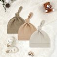 thumbnail image 2 of Splozh Newborn Baby Girl Hats 3 Pack Baby Newborn Hats Set Knot Beanie Hats Soft for Infant Baby Girls Boys Caps,AG,0-6 Months, 2 of 5