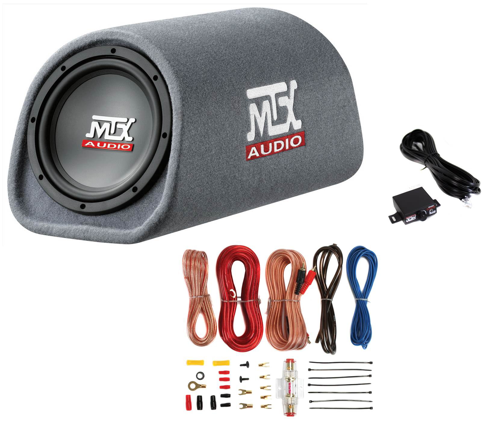 MTX RT8PT 8” 240w Powered Subwoofer In Vented/Ported Bass Tube+Bluetooth Speaker 