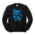 thumbnail image 2 of 3D Blue Skulls Trendy | Mens Fashion Crewneck Graphic Sweatshirt, Black, Small, 2 of 4