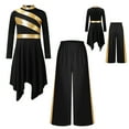 thumbnail image 6 of iiniim Girls Liturgical Praise Dance Dress Worship Asymmetric Tunic with Palazzo Pants Outfit Black 10, 6 of 7